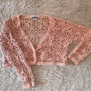 Vintage 90s Contempo Casuals cropped crochet sweater